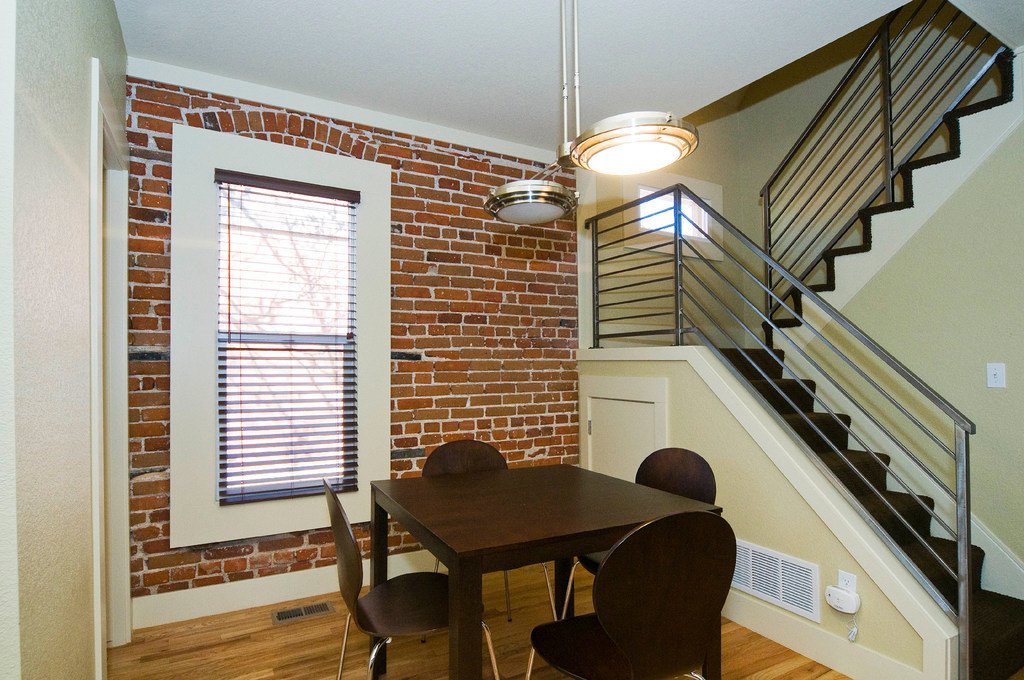 Brick dining area